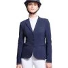 Samshield Victorine Satin Show Jacket -Equestrian Clothing victorine satin jacket navy front 3059 samshield 96381.1638827316