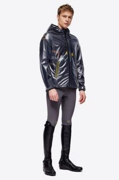 RG Unisex Waterproof Hooded Jacket -Equestrian Clothing waterproof jacket grey man front COU001 NL002 8D00 RG 19427.1669828068