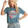 Rock & Roll Western Graphic Tee -Equestrian Clothing western graphic tee ss navy RRWT21RZN2 rock and roll 51937.1656014299