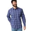Wrangler Wrinkle Resist Plaid Shirt Long Sleeve 1 Wrangler Wrinkle Resist Plaid Shirt Long Sleeve -Equestrian Clothing wr shirt blue plaid LS front 112318651 wrangler 35796.1663013889
