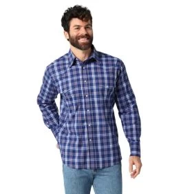 Wrangler Wrinkle Resist Plaid Shirt Long Sleeve