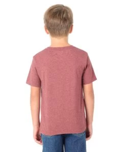 Wrangler Kids Tread Plate Logo Tee -Equestrian Clothing wrangler tee ss burgundy back BQ6191R wrangler 73809.1636308062