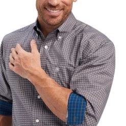 Men's Ariat Wrinkle Free Shirt Long Sleeve -Equestrian Clothing wrinkle free ls eiffel detail 10041570 ariat 84980.1659988766