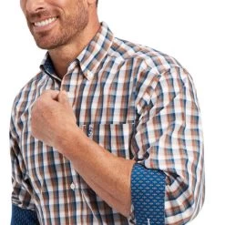 Men's Ariat Wrinkle Free Shirt Long Sleeve -Equestrian Clothing wrinkle free ls sequoia side detail 10041572 ariat 26879.1659988719