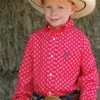 Boys Cinch Red Print Button-Down Shirt -Equestrian Clothing youth cinch print ls red MTW7060284 miller 76098.1684519126
