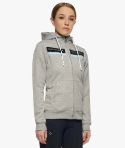 Kids Cavalleria Toscana CT Stripe Hoodie -Equestrian Clothing youth ct stripe hoodie stn.grey side FEA010 CO079 8000 cavalleria toscana 14390.1667068109
