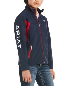 Ariat Youth New Team Softshell Jacket -Equestrian Clothing youth team softshell navy side 10019268 ariat 34432.1641431252