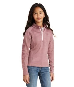 Kids Ariat Tek Team Half Zip Sweatshirt -Equestrian Clothing yth tech team zip sweatshirt nst.rose front 10041203 ariat 12042.1679930602